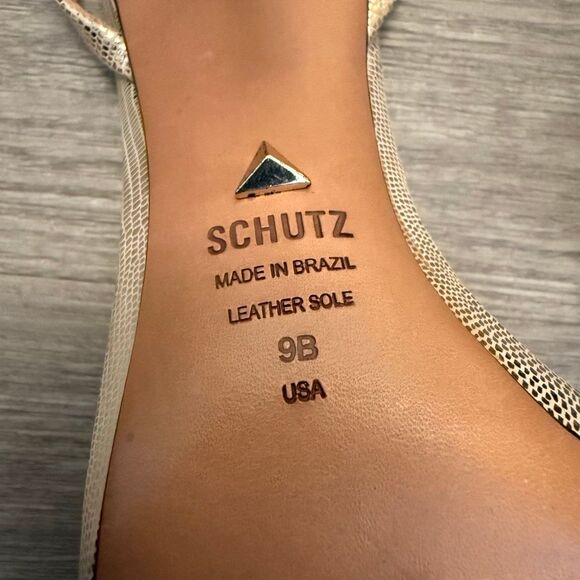 SCHUTZ Women's Altina High-Heel Strappy Sandals Size 9 Gold - Picture 4 of 8